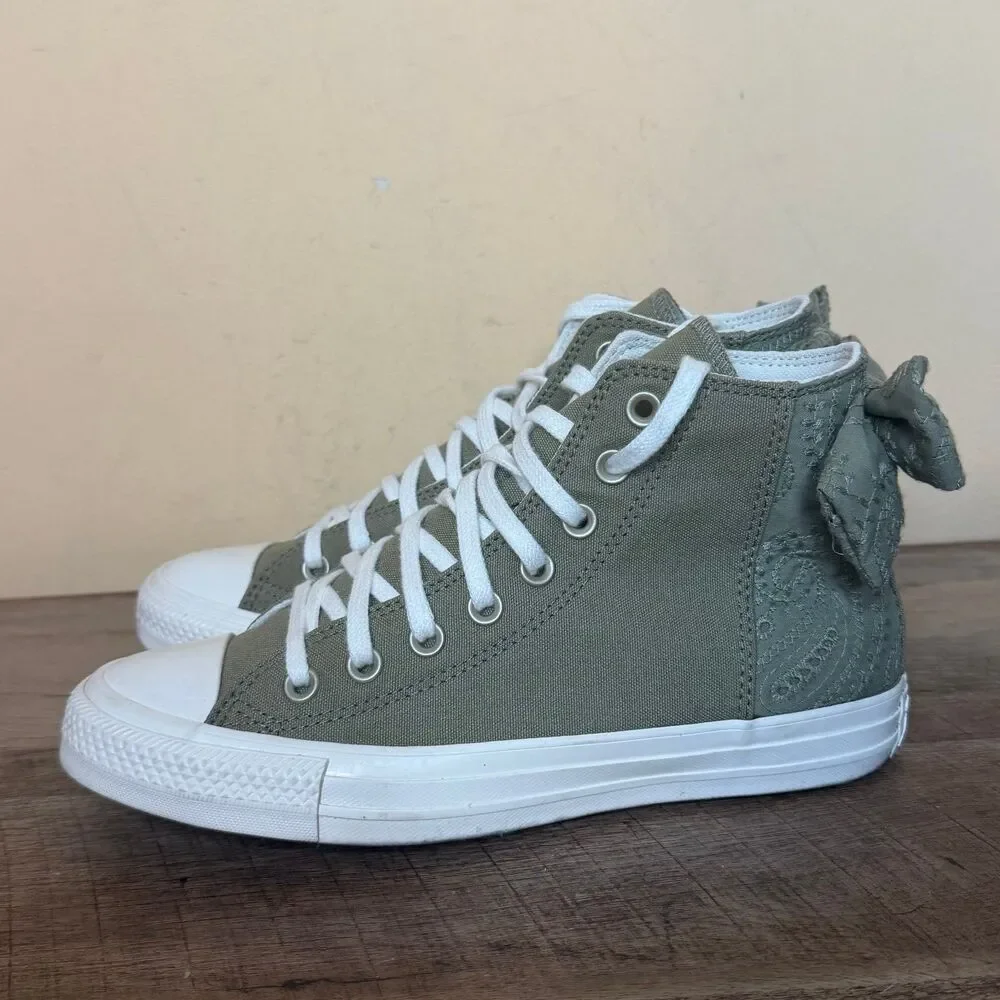 Converse Chuck Taylor All Star Lift High Bow shoes size 8.5 Mossy Sloth Green - Picture 5 of 8